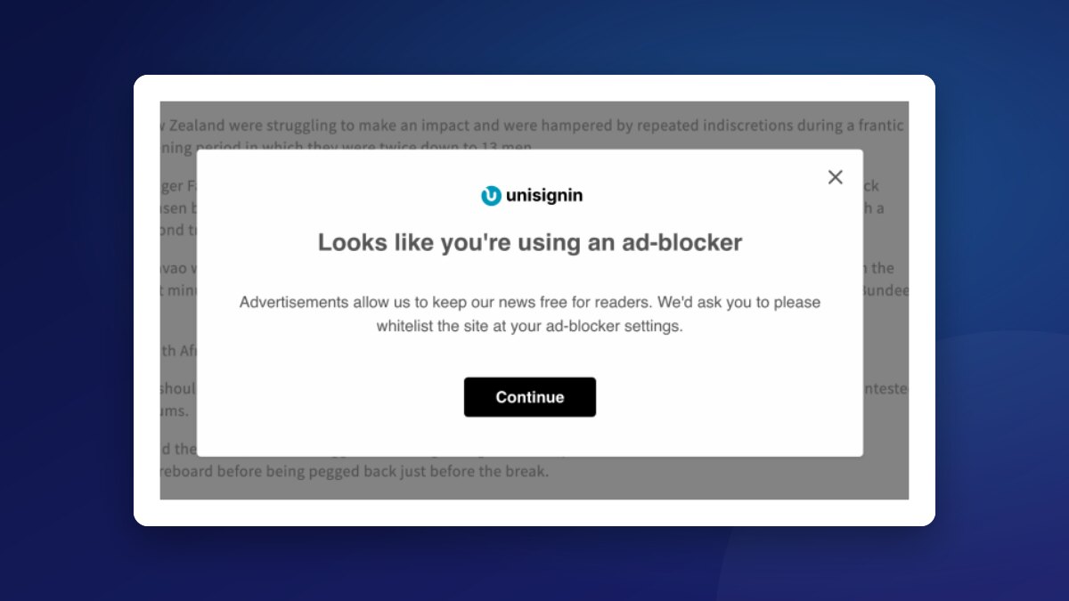 Adblocker Recovery example