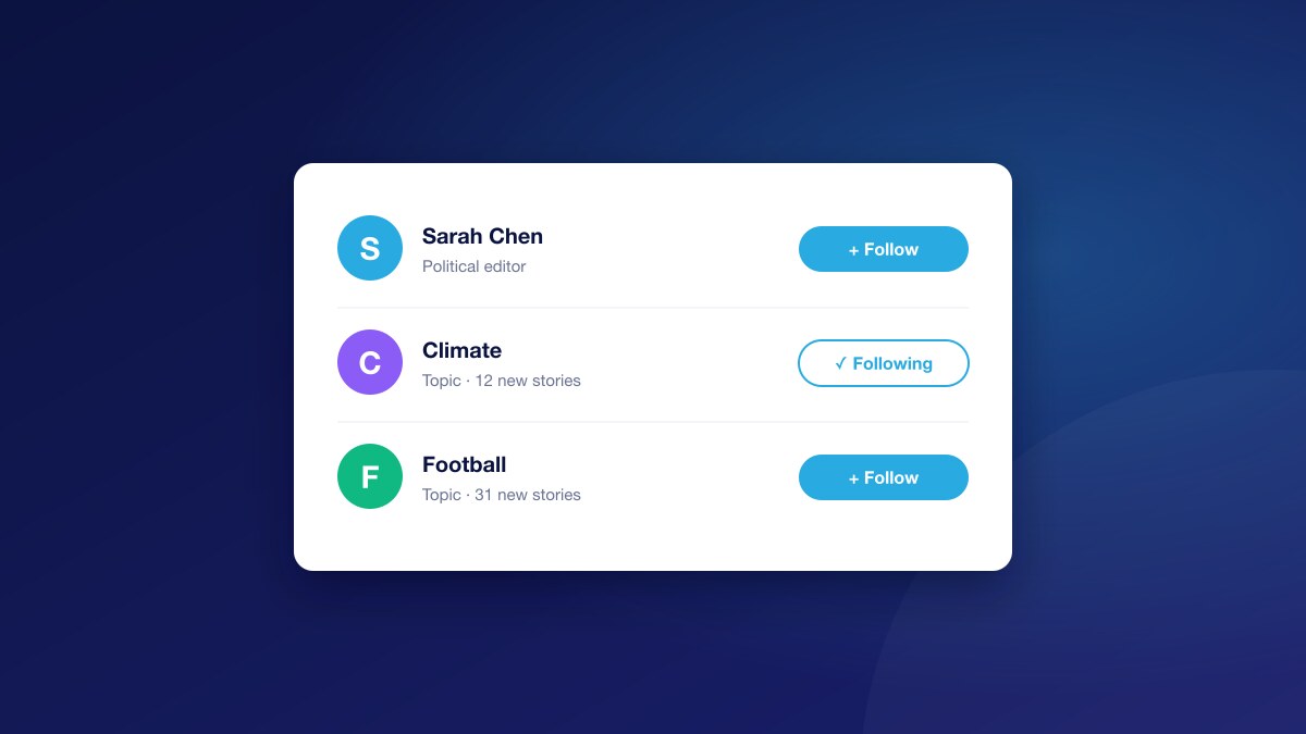 Follow Button example