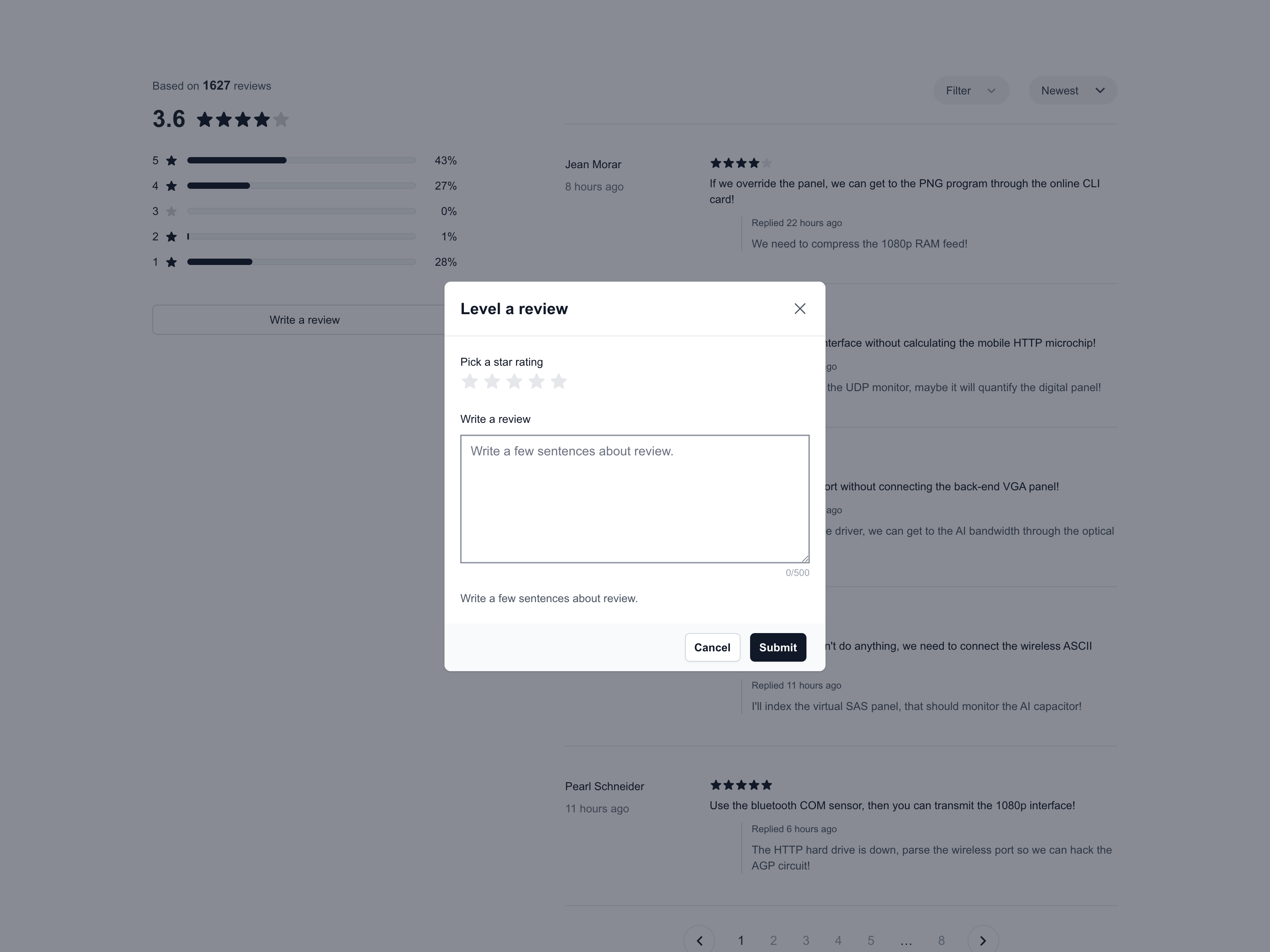 Reviews module example